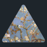 Sticker Triangulaire Van Gogh Almond Blossom<br><div class="desc">Vincent Van Gogh Série de peinture nature - Fleur d'amandes dans les tons bleus</div>