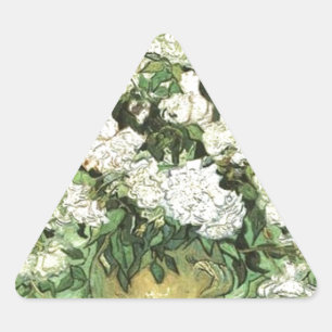 Sticker Triangulaire Vase avec Roses - Van Gogh
