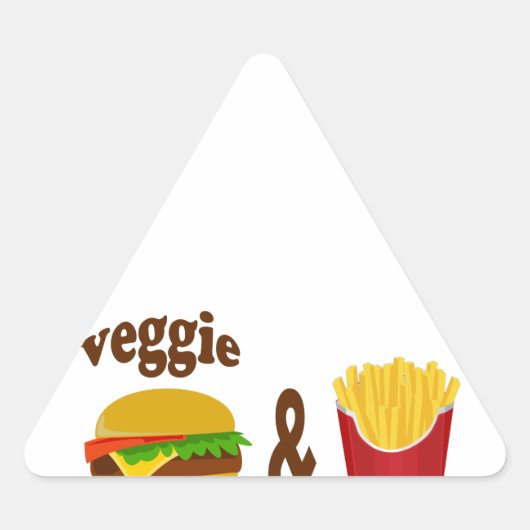 Sticker Triangulaire Veggie Burger et Fries (Devant)