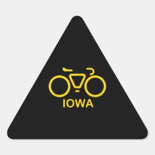 Sticker Triangulaire vélo iowa, vélo iowa, collège