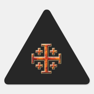 Sticker Triangulaire Ver 3 - Croix de Jérusalem - Retour noir