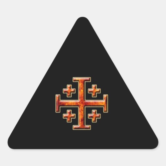 Sticker Triangulaire Ver 3 - Croix de Jérusalem - Retour noir (Devant)
