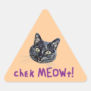 Sticker Triangulaire Vérifier MEOWt