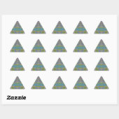 Sticker Triangulaire Vert bleu violet géométrique (Feuille)