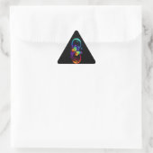 Sticker Triangulaire Vibrant infinity with rainbow butterfly on black (Sac)