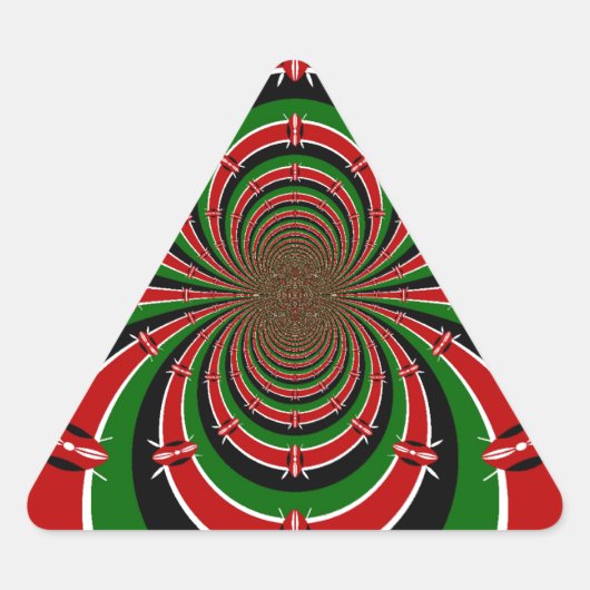 Sticker Triangulaire Vibrant Kenya Vision : Drapeau kényan en miroir (Devant)