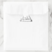 Sticker Triangulaire ville fabuleuse . artwork . noir et blanc (Sac)