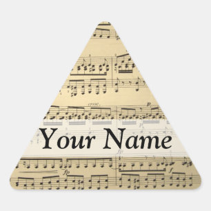 Sticker Triangulaire Vintage Music Sheet