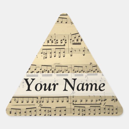 Sticker Triangulaire Vintage Music Sheet (Devant)