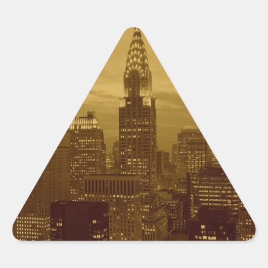 Sticker Triangulaire Vintage New York Manhattan (Devant)