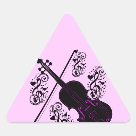 Sticker Triangulaire Violon, amour cinglé_ (Devant)