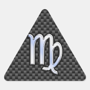 Sticker Triangulaire Virgo Zodiac Signal Charbon Fibres Carbone Impress