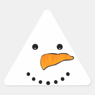 Sticker Triangulaire Visage de bonhomme de neige