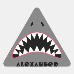 Sticker Triangulaire Visage drôle de requin