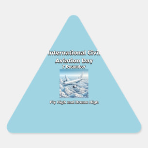 Sticker Triangulaire Volez Haut et Rêvez Haut. Journée de l'aviation ci
