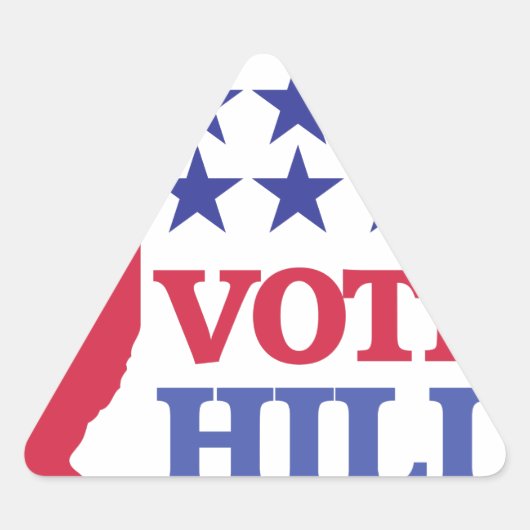 Sticker Triangulaire vote pour hillary (Devant)