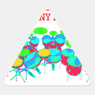 Sticker Triangulaire Vous Ne Pouvez Jamais Avoir Trop De Tambours