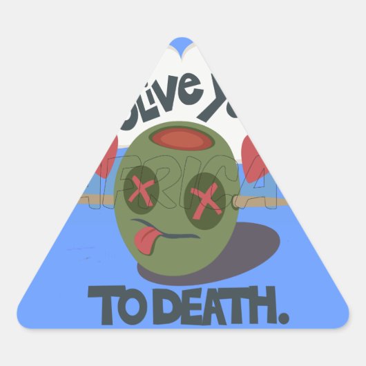 Sticker Triangulaire Whimsical "Olive My Heart" Drôle Visage Design (Devant)