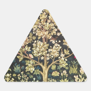 Sticker Triangulaire William Morris Arbre De Vie Vintage Pré-Raphaélite