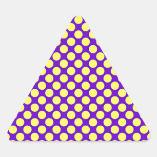 Sticker Triangulaire Yellow Polka Dots with Purple Background STaylor