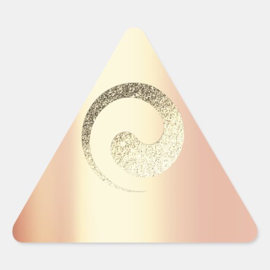 Sticker Triangulaire Ying Yang Balance Rose Gold Pace Triangle Spiritue (Devant)