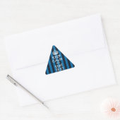 Sticker Triangulaire Your Text on Keep Calm Blue Stripes Style (Enveloppe)