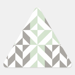 Sticker Triangulaire ZigZag géométrique Sage Green et Silver