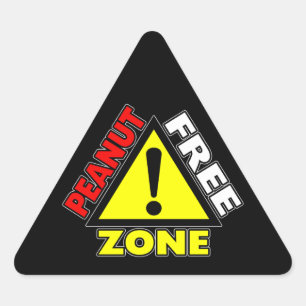 Sticker Triangulaire Zone sans arachide (allergie aux arachides)