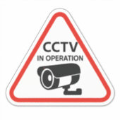 Sticker Triangular CCTV In Operation Warning Sign (Devant)