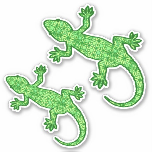 Sticker Tribal Batik Gecko, Lime et Emerald Green (Devant)