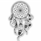 Sticker Tribal Dreamcatcher Boho Black (Devant)