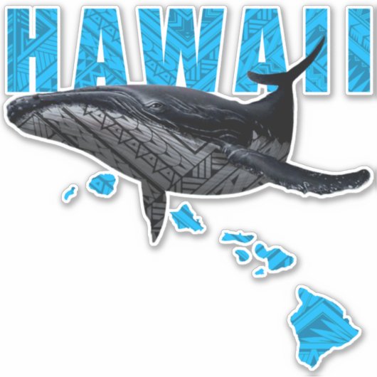 STICKER TRIBAL POLYNÉSIEN HAWAII HUMPBACK HAWAII (Devant)