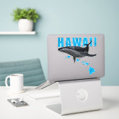STICKER TRIBAL POLYNÉSIEN HAWAII HUMPBACK HAWAII (Ordinateur portable sur le bureau)