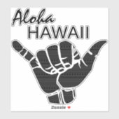 Sticker TRIBAL SHAKA (HANG LOOSE) - ALOHA HAWAII Blk (Feuille)