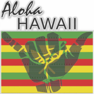 STICKER TRIBAL SHAKA (HANG LOOSE) ALOHA HAWAII KANAKA BG