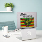 STICKER TRIBAL SHAKA (HANG LOOSE) ALOHA HAWAII KANAKA BG (Ordinateur portable sur le bureau)