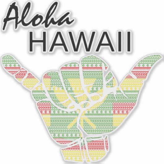 STICKER TRIBAL SHAKA (HANG LOOSE) ALOHA HAWAII KANAKA TRBL (Devant)