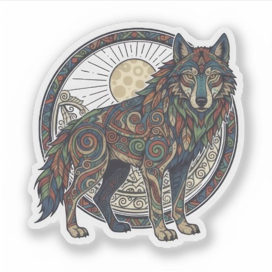 Sticker Tribal Wolf (Devant)