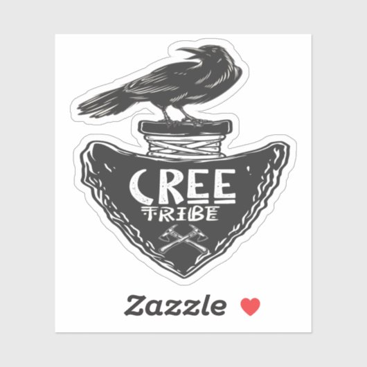 Sticker Tribe crie - Amérindien Corbeau Spirit (Feuille)