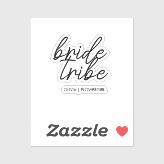 Sticker Tribe de mariée | Fleur Mariage Fille Moderne (Feuille)