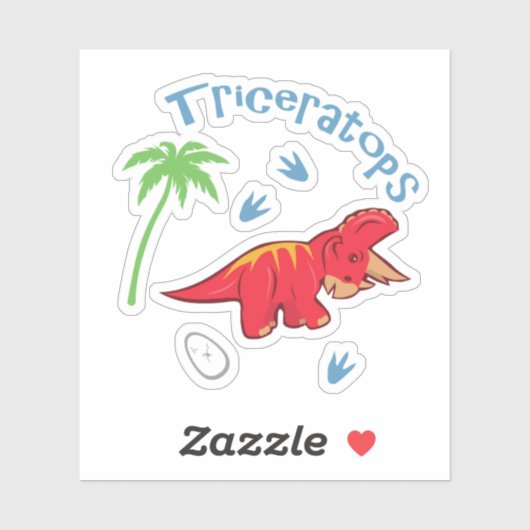 Sticker Tricératops (Feuille)