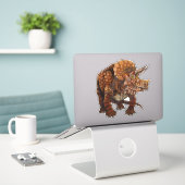 Sticker Triceratops Forest Art (Ordinateur portable sur le bureau)