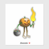 Sticker Trick ou Citrouille de traitement (Feuille)