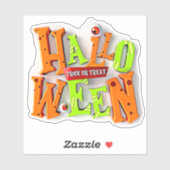 Sticker Trick ou traitement d'Halloween, effet blocs 3D, (Feuille)