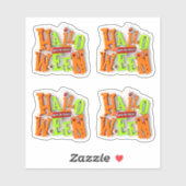 Sticker Trick ou traitement d'Halloween, effet blocs 3D, (Feuille)