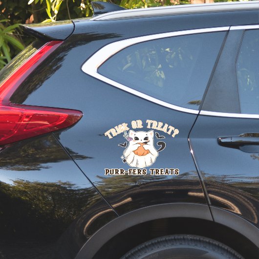 Sticker Trick ou Treat ? Purr-fers Traitements ! Drôle fan (Coté voiture)