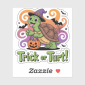 Sticker Trick ou Turt Funny Turtle Halloween (Feuille)