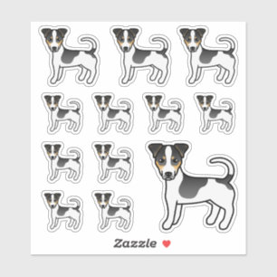 Sticker Tricolor Smooth Coat Jack Russell Terrier Chiens