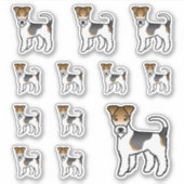 Sticker Tricolor Wire Fox Terrier mignon Chiens de dessin (Devant)