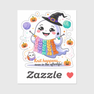 Sticker Tricot Fantôme Kawaii - Gif Halloween mign
